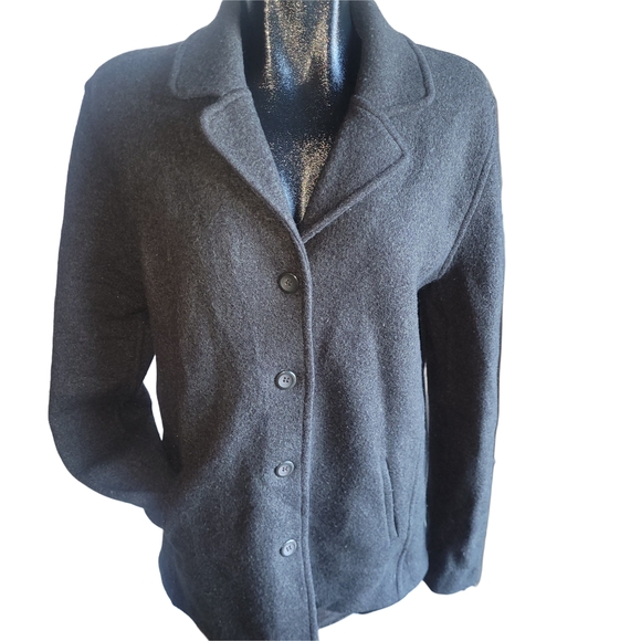 Deane & White Jackets & Blazers - Deane & White Button-Up Wool Coat In Dark Gray M